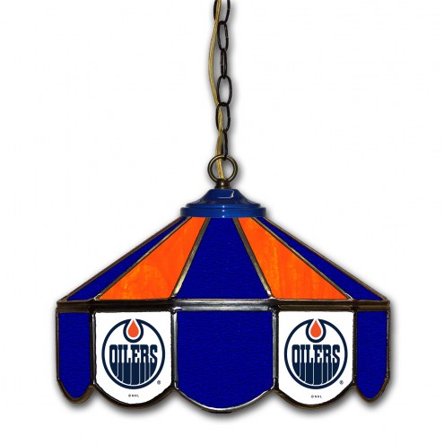 Edmonton Oilers 14&quot; Glass Pub Lamp