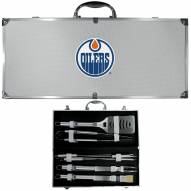 Edmonton Oilers 8 Piece Stainless Steel BBQ Set w/Metal Case