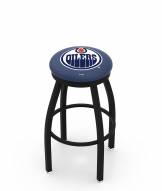 Edmonton Oilers Black Swivel Bar Stool with Accent Ring