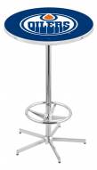 Edmonton Oilers Chrome Bar Table with Foot Ring