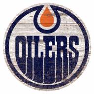 Edmonton Oilers Distressed Logo Cutout Sign