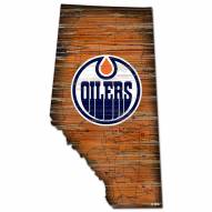 Edmonton Oilers Distressed State with Logo Sign