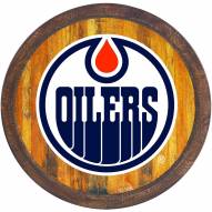 Edmonton Oilers "Faux" Barrel Top Sign
