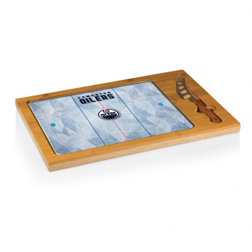 Edmonton Oilers Icon Glass Top Cutting Board