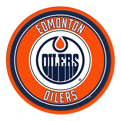 Edmonton Oilers Modern Disc Wall Sign