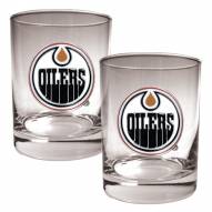 Edmonton Oilers NHL Rocks Glass - Set of 2