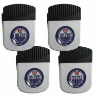 Edmonton Oilers 4 Pack Chip Clip Magnet with Bottle Opener