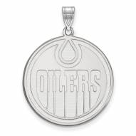 Edmonton Oilers Sterling Silver Extra Large Pendant