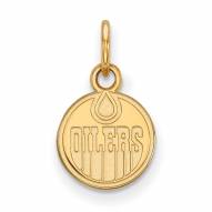 Edmonton Oilers Sterling Silver Gold Plated Extra Small Pendant