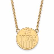 Edmonton Oilers Sterling Silver Gold Plated Large Pendant Necklace