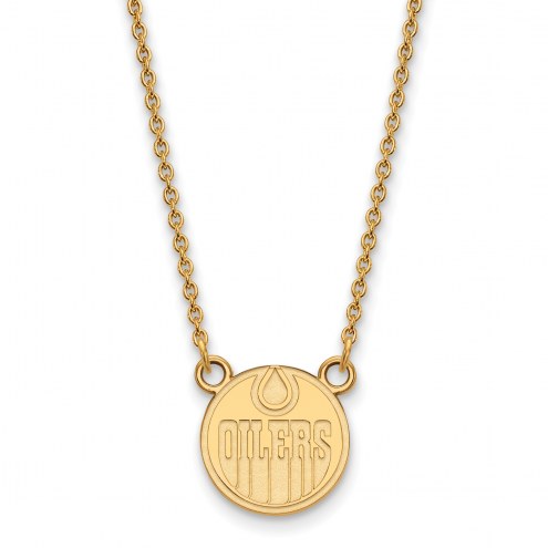 Edmonton Oilers Sterling Silver Gold Plated Small Pendant Necklace