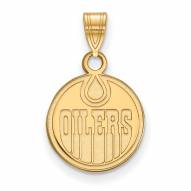 Edmonton Oilers Sterling Silver Gold Plated Small Pendant