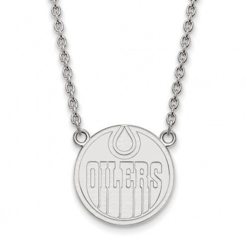 Edmonton Oilers Sterling Silver Large Pendant Necklace