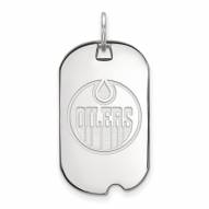 Edmonton Oilers Sterling Silver Small Dog Tag