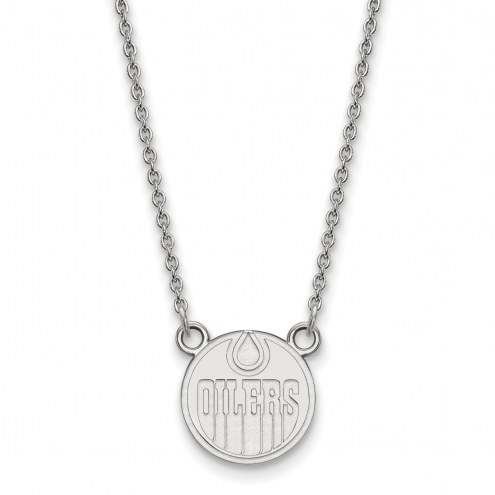 Edmonton Oilers Sterling Silver Small Pendant Necklace