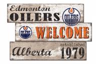 Edmonton Oilers Welcome 3 Plank Sign