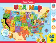 Educational USA Map 60 Piece Shaped Floor Puzzle