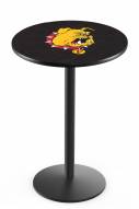 Ferris State Bulldogs Black Wrinkle Bar Table with Round Base