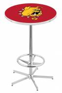 Ferris State Bulldogs Chrome Bar Table with Foot Ring