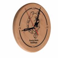 Ferris State Bulldogs Laser Engraved Wood Clock