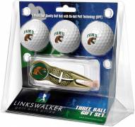 Florida A&M Rattlers Gold Crosshair Divot Tool & 3 Golf Ball Gift Pack