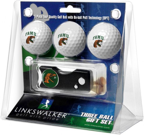 Florida A&M Rattlers Golf Ball Gift Pack with Spring Action Divot Tool