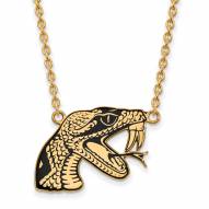 Florida A&M Rattlers Sterling Silver Gold Plated Large Pendant Necklace