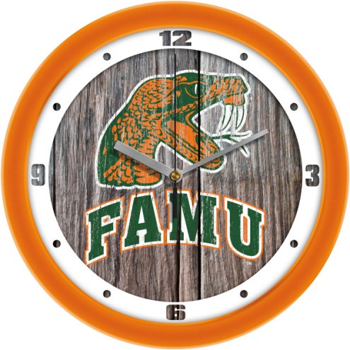 Florida A&M Rattlers Weathered Wood Wall Clock