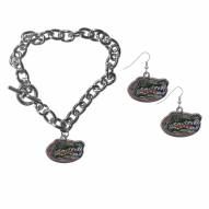 Florida Gators Chain Bracelet & Dangle Earring Set