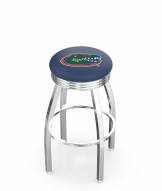 Florida Gators Chrome Swivel Barstool with Ribbed Accent Ring