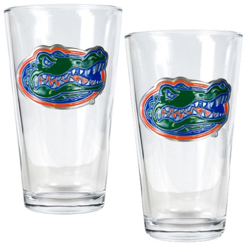 Set of 2 Beer Pints NCAA Florida Spirit Pint Glasses 2 | UF Gators 16 oz 