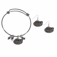 Florida Gators Dangle Earrings & Charm Bangle Bracelet Set