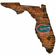 Florida Gators Distressed State with Logo Sign