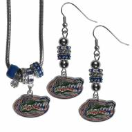 Florida Gators Euro Bead Earrings & Necklace Set