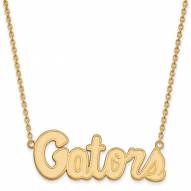Florida Gators Sterling Silver Gold Plated Large Pendant Necklace