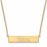 Florida Gators Sterling Silver Gold Plated Bar Necklace