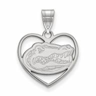 Florida Gators Sterling Silver Heart Pendant