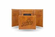Florida Gulf Coast Eagles Laser Engraved Brown Trifold Wallet
