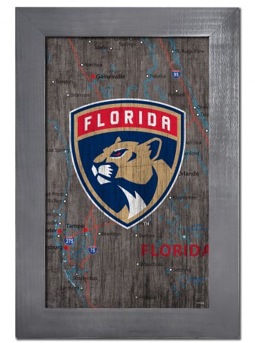 Florida Panthers 11&quot; x 19&quot; City Map Framed Sign