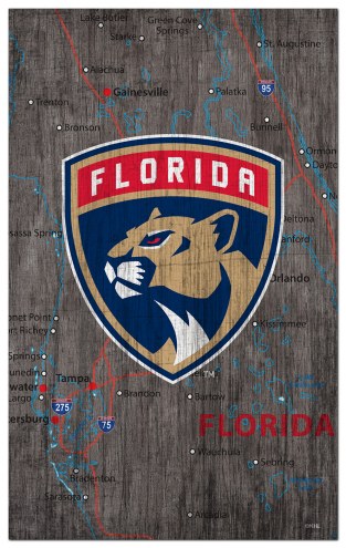 Florida Panthers 11&quot; x 19&quot; City Map Sign