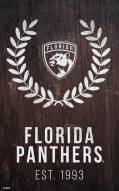 Florida Panthers 11" x 19" Laurel Wreath Sign