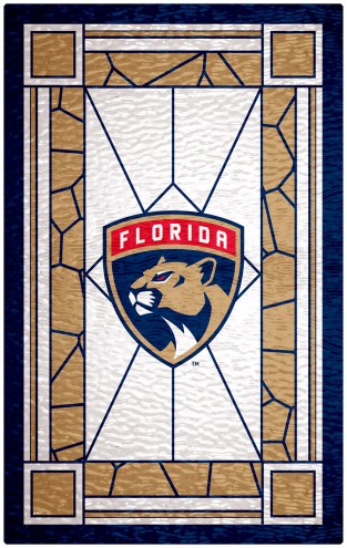 Florida Panthers 11&quot; x 19&quot; Stained Glass Sign