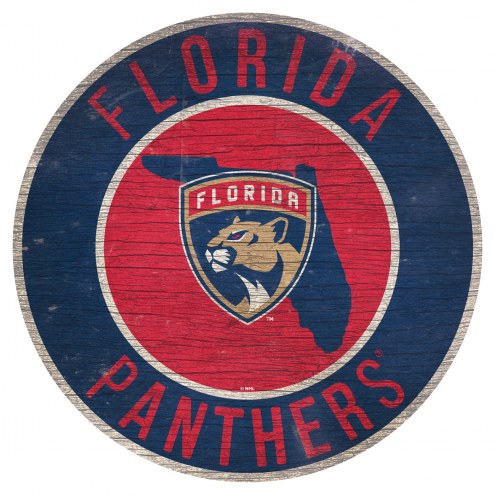 Florida Panthers 12&quot; Circle with State Sign