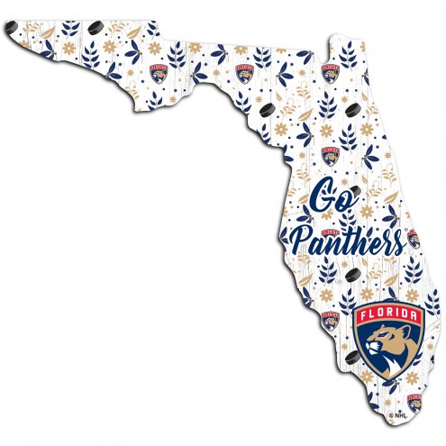 Florida Panthers 12&quot; Floral State Sign