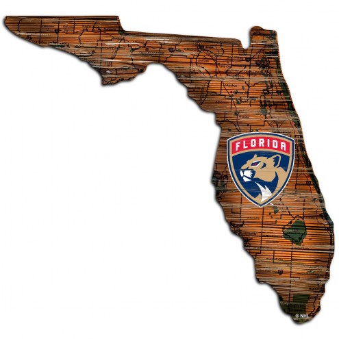 Florida Panthers 12&quot; Roadmap State Sign