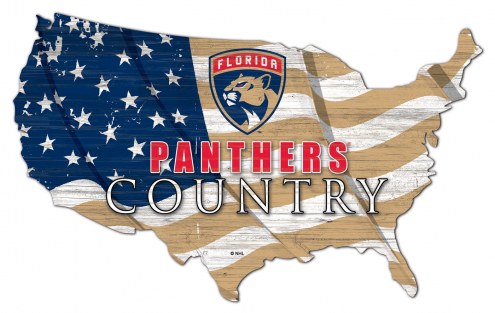Florida Panthers 15&quot; USA Flag Cutout Sign