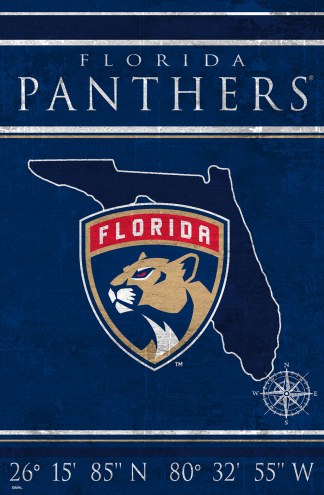 Florida Panthers 17&quot; x 26&quot; Coordinates Sign