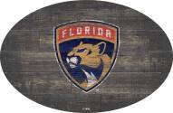 Florida Panthers 46" Distressed Wood Oval Sign