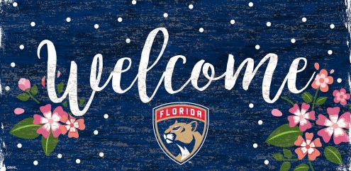 Florida Panthers 6&quot; x 12&quot; Floral Welcome Sign