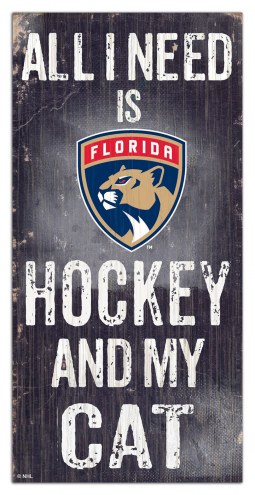 Florida Panthers 6&quot; x 12&quot; Hockey & My Cat Sign